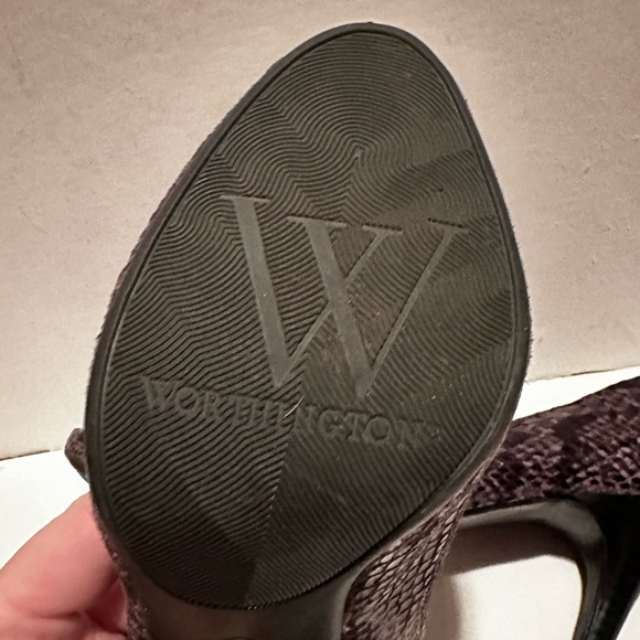 Worthington Snake Skin Black/Gray PeepToe Womans 4” Heels Size 8.5 US. NWOT - Picture 8 of 12